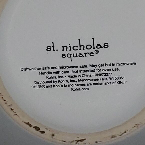 Kohls St Nicholas Square Sweater Weather Tall Mug 24 oz White Blue - Picture 7 of 7